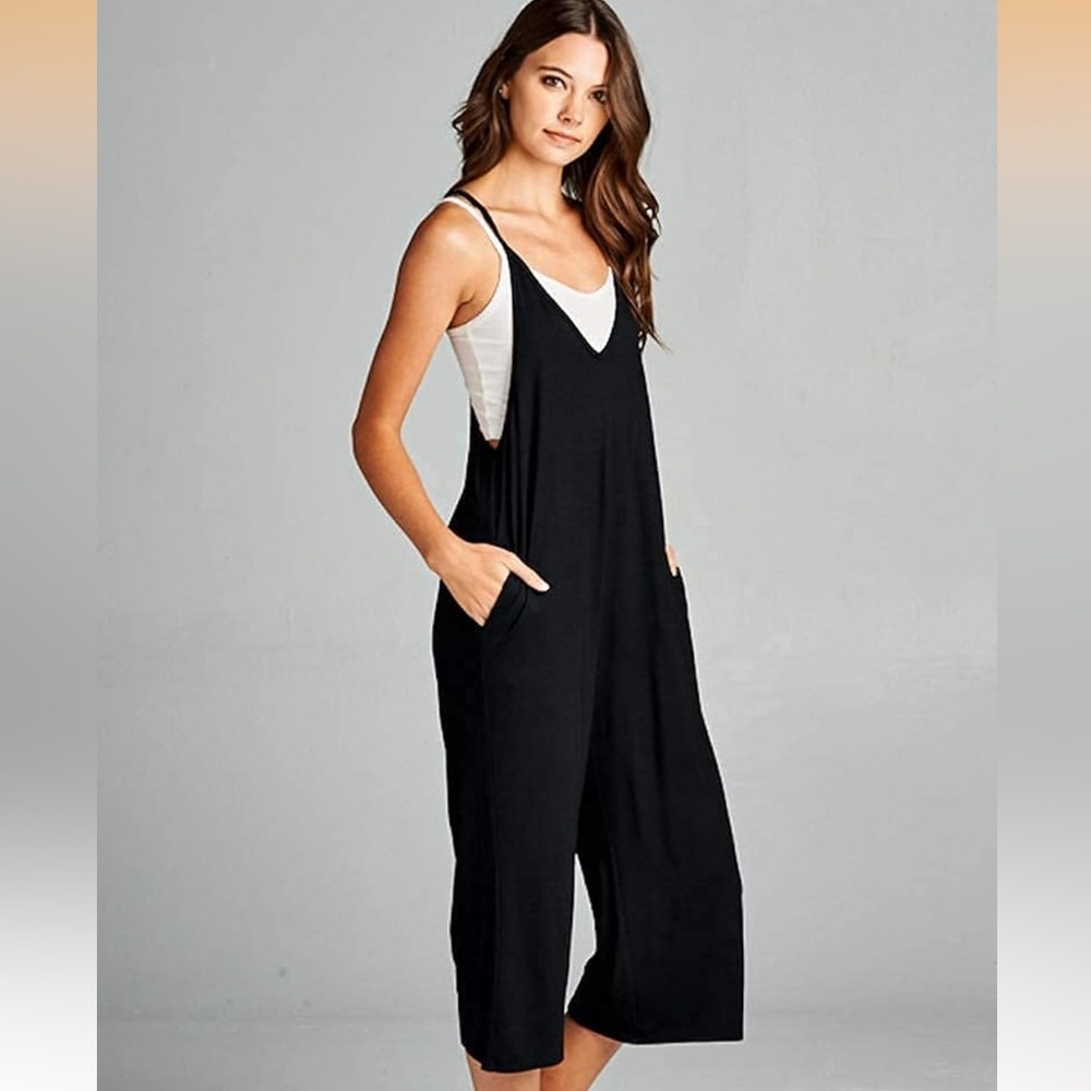 Loving People cropped onesie romper sz L black
